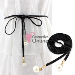 Snur pentru brau din piele impletita Luxury BLT029CC - Neagra HandMade